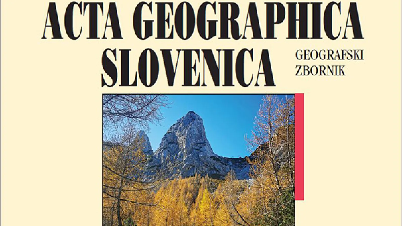Cover of Act Geographic Slovenica