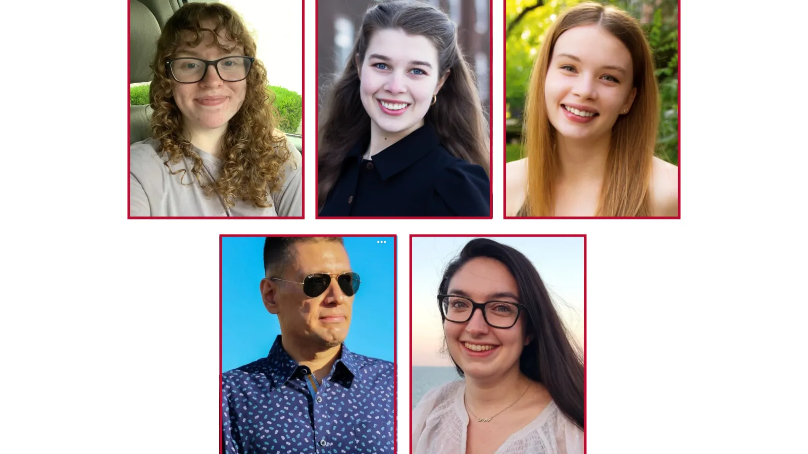 Left ot right: Emma Clute, Kelly Gallagher, Sarah Hohman, Angelo Jurarez, Devon Rancourt