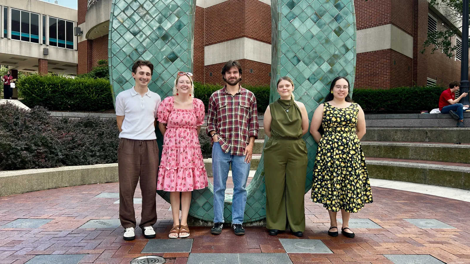 Left to right: Owen McNeely, Parker Tysinger, Luca Ragnelli, Quinn Cline-Cook, and Elena Burger